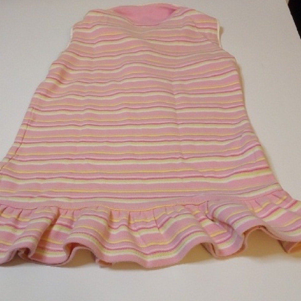Pink Striped Kids Casual Dress - Picture 4 of 4
